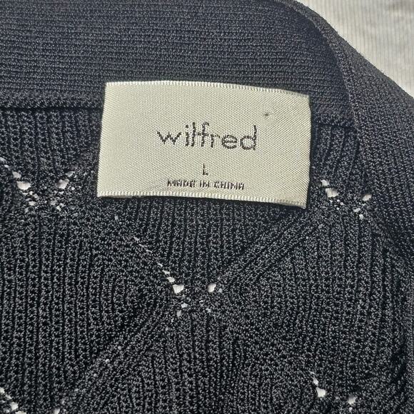 Wilfred Dainty Lacey Eyelet Knit Small Button Cardigan V-Neck Sweater Size Large - Picture 7 of 12